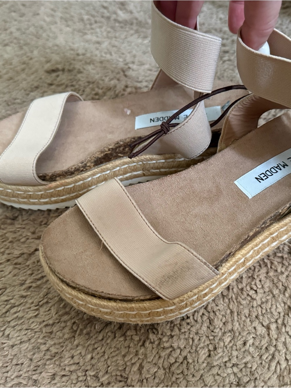 Steve Madden Neutral Espadrille Platform Sandals